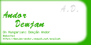 andor demjan business card